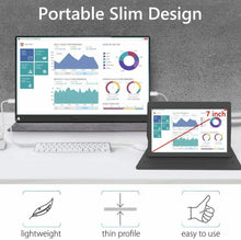 Carica l'immagine nel visualizzatore di Gallery, Display portatile con monitor capacitivo da 7 pollici IPS Touch Screen per...