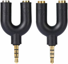 Carica l'immagine nel visualizzatore di Gallery, 2 x Sdoppiatore per attacco cuffia Aux da 3.5 mm, Adattatore microfono e cuffia
