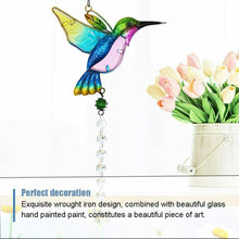 Carica l'immagine nel visualizzatore di Gallery, Pendente Colibrì di Cristallo Suncatcher Acchiappasole in Blu