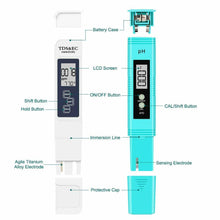 Carica l'immagine nel visualizzatore di Gallery, 2 x Tester di misurazione qualità dell'acqua PH TDS&amp;EC Temperatura, Display LCD