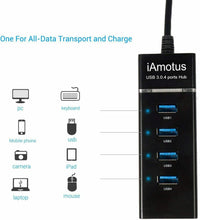 Carica l'immagine nel visualizzatore di Gallery, Hub con 4 porte USB 3.0 super speed 5 GBps, Attacco USB e USB C, Lettore dati