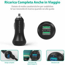 Carica l'immagine nel visualizzatore di Gallery, Caricabatterie per Auto con 2 Porte USB in Alluminio da 40W Tecnologia iSmart