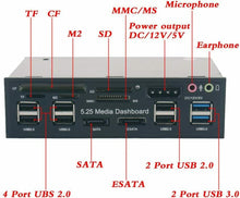 Carica l'immagine nel visualizzatore di Gallery, Hub USB 3.0 da 3.5'', Pannello Frontale Porte USB 3.0 SATA e lettore schede