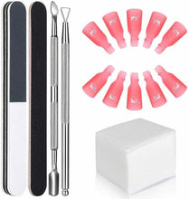 Carica l'immagine nel visualizzatore di Gallery, Kit completo per rimozione smalto e semipermanente + 10 Clip, 2 lime, cuticole