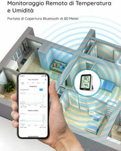 Carica l'immagine nel visualizzatore di Gallery, 2 x Termometro igrometro da interno esterno Bluetooth con app, Ampio display LCD