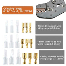 Carica l'immagine nel visualizzatore di Gallery, ATPWONZ 26-16 WAG Pinza a crimpare da 0.14-1.5mm² Set di morsetti 2.8/4.8/6.3mm