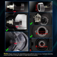 Carica l'immagine nel visualizzatore di Gallery, H4 LED per Moto con Occhi Angelo, 6400LM Lampada DC 12V, 1 h4 led-Nero