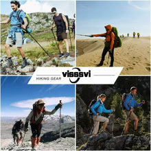 Carica l'immagine nel visualizzatore di Gallery, VISSSVI Bastoni Trekking 2 Pezzi Bastoncini da e Camminata Nero