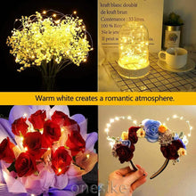 Carica l'immagine nel visualizzatore di Gallery, 12 Stringhe LED a Batteria con Filo da 1mt in Rame, 20 Led per filo Impermeabile