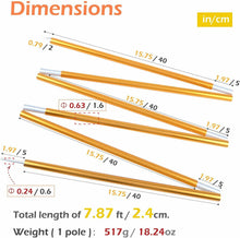 Carica l'immagine nel visualizzatore di Gallery, TRIWONDER Pali di Supporto per Tenda, Aste in Lega Oro (2,4 M) + Accessori