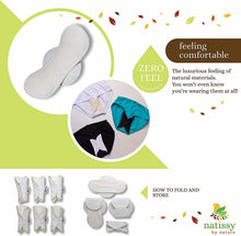 Carica l'immagine nel visualizzatore di Gallery, Assorbenti lavabili mestruale di bambù, in 7-Pack, Nature - Multi Sizes