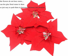 Carica l'immagine nel visualizzatore di Gallery, HMILYDYK 20PCS Christmas Decor fiori artificiali rosso stella di Natale...