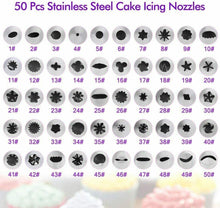 Carica l'immagine nel visualizzatore di Gallery, 50 x Punte in acciaio inox per sac a poche per decorazione torte pasticceria