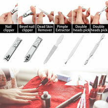 Carica l'immagine nel visualizzatore di Gallery, Set completo per manicure e pedicure, Kit con accessori per unghie + custodia