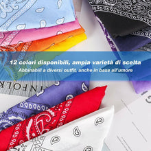 Carica l'immagine nel visualizzatore di Gallery, 12 Bandane per Capelli, Collo, Testa, Sciarpa, Foulard Multicolori, 100% Cotone