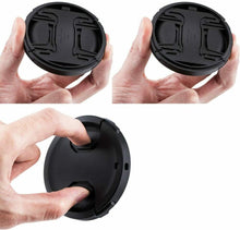 Carica l'immagine nel visualizzatore di Gallery, 2 x Coperture con laccetto per obiettivo da 95 mm, Cover per lenti in ABS nero
