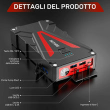 Carica l'immagine nel visualizzatore di Gallery, BuTure Avviatore Batteria Auto, 800A 12800mAh Portatile Emergenza...