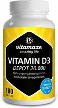 Carica l'immagine nel visualizzatore di Gallery, Vitamaze Vitamina D3 ad alto dosaggio 20000 UI(dose per 20 giorni) 180 compresse