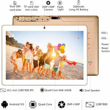 Carica l'immagine nel visualizzatore di Gallery, 4G LTE Tablet con Display 10" YOTOPT Android 9.0 PC 64 GB Oro-64GB