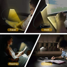 Carica l'immagine nel visualizzatore di Gallery, Luce da lettura ricaricabile USB con 9 LED regolabili, Clip per libro portatile