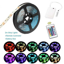 Carica l'immagine nel visualizzatore di Gallery, Striscia a LED RGB da 2 m, Luci stroboscopiche impermeabili a batteria LED,...