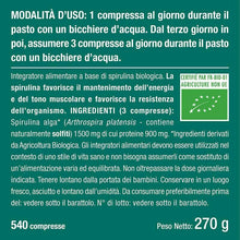 Carica l'immagine nel visualizzatore di Gallery, Nutrimea Spirulina BIO | 540 Compresse Con Proteine Vegetali | Alga It