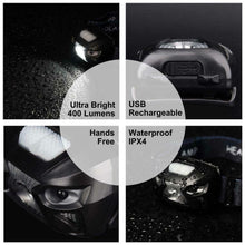 Carica l'immagine nel visualizzatore di Gallery, APUNOL 2 Pacchi Lampada Testa LED Ricaricabile, Torcia Frontale USB e...