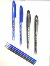 Carica l'immagine nel visualizzatore di Gallery, PENNE CANCELLABILI 8 PEZZI INCHIOSTRO A GEL PUNTA DA 0,5mm 4 PZ. BLU E NERA...