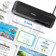 Carica l'immagine nel visualizzatore di Gallery, Plastificatrice laminatrice a caldo e freddo per formati A4 A5 A6, 220 mm/min
