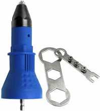 Carica l'immagine nel visualizzatore di Gallery, Kit adattatore rivetto per trapano elettrico, con dado, Blu