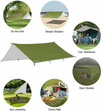 Carica l'immagine nel visualizzatore di Gallery, Tenda da campeggio parasole da 3 x 4 m in nylon, Protezione UV e pioggia, Verde