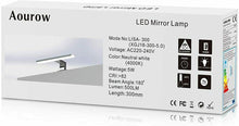 Carica l'immagine nel visualizzatore di Gallery, Aourow LED Lampada da Specchio 5W,Specchio Armadio Bagno,Luce 30cm