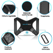 Carica l'immagine nel visualizzatore di Gallery, HEALINGTECH Fascia Posturale Spalle e Schiena Correttore Postura Uomo e Nero