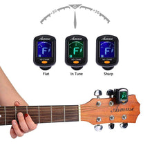 Carica l'immagine nel visualizzatore di Gallery, Asmuse Accordatore Clip per Chitarra Violino Ukulele Basso Elettrico...