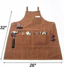 Carica l'immagine nel visualizzatore di Gallery, QEES Workman Tool grembiule lavoro regolabile resistente tela cerata...