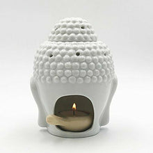 Carica l'immagine nel visualizzatore di Gallery, Moylor - Brucia-essenze a forma di testa Buddha, in ceramica White