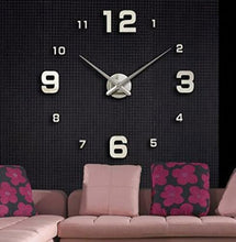 Carica l'immagine nel visualizzatore di Gallery, UBAYMAX Orologio da Parete Adesivo,3D Mirror Modern Wall Clock,DIY Argento