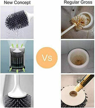 Carica l'immagine nel visualizzatore di Gallery, Set di spazzole per WC in Silicone Morbido, Scopino e Supporto per Toilette