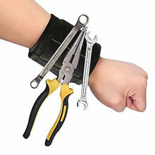 Carica l'immagine nel visualizzatore di Gallery, Braccialetto magnetico con 15 potenti magneti e tasche per contenere Nero