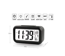 Carica l'immagine nel visualizzatore di Gallery, Sveglia digitale con ampio display LED, Funzione snooze, Temperatura data, Nero