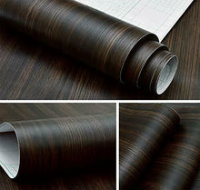 Carica l'immagine nel visualizzatore di Gallery, Carta autoadesiva in vinile con venature del legno di noce scuro, per...