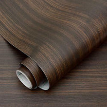 Carica l'immagine nel visualizzatore di Gallery, Carta autoadesiva in vinile con venature del legno di noce scuro, per...