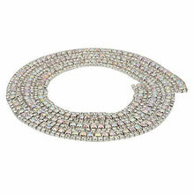 Carica l'immagine nel visualizzatore di Gallery, Nastro di 3 maglie con strass a catena in rilievo per Argento