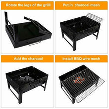 Carica l'immagine nel visualizzatore di Gallery, Gifort Barbecue Carbone Portatile, Portatile (S-Nero)