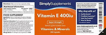 Carica l'immagine nel visualizzatore di Gallery, Vitamina E 400 UI - 240 capsule - 8 mesi di trattamento - SimplySupplements