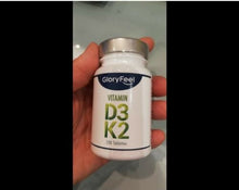 Carica l'immagine nel visualizzatore di Gallery, Vitamina D3 + K2 200 Compresse, 5000 UI Vitamina D, 200 µg Vitamina K, Supporto