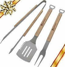 Carica l'immagine nel visualizzatore di Gallery, Romanticist 3pcs Accessori Barbecue in Acciaio Inox Set di Attrezzi per...