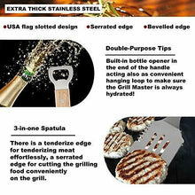 Carica l'immagine nel visualizzatore di Gallery, Romanticist 3pcs Accessori Barbecue in Acciaio Inox Set di Attrezzi per...