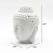 Carica l'immagine nel visualizzatore di Gallery, Moylor - Brucia-essenze a forma di testa Buddha, in ceramica White
