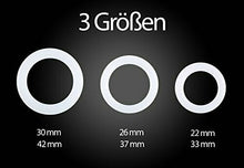 Carica l'immagine nel visualizzatore di Gallery, Amorado, set di 3 anelli per il pene (cock ring) in silicone, un M, Bianco